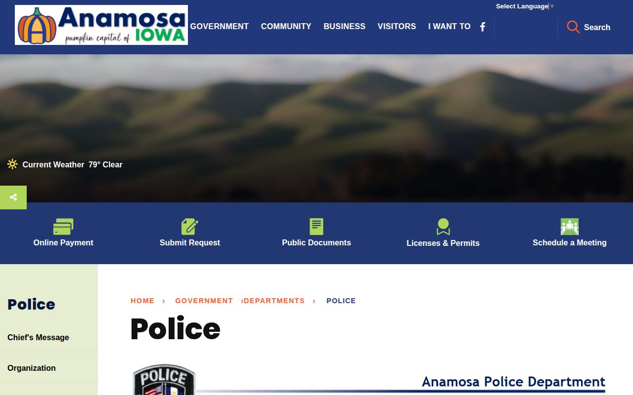 Anamosa Police Department official Jones County arrest records source